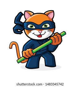 cat ninja character vector, for mascot design