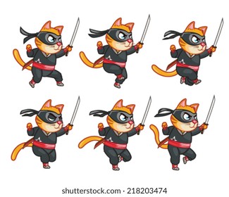 Cat Ninja Jumping Sprite