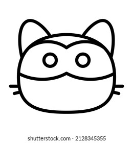 cat ninja Line Black Icon Design