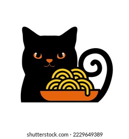Cat Noodle, Black Cat And Noodle
