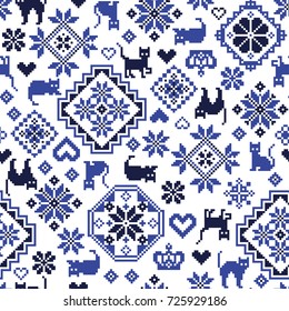 Cat Nordic  pattern illustration

