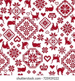 Cat Nordic  pattern illustration
