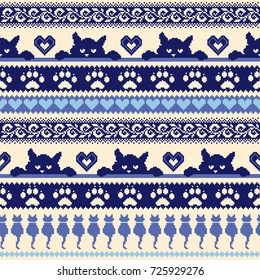 Cat Nordic  pattern illustration
