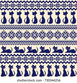 Cat Nordic  pattern illustration