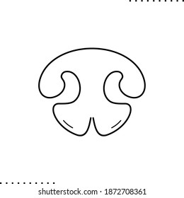 icono del vector de la nariz del gato en contornos