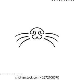 cat nose vector icon in outlines
