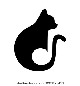 cat with note shape logo