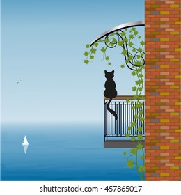 Gato en el balcón