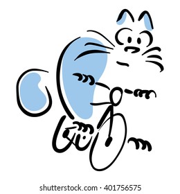 Cat on a bicycle