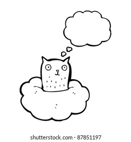 cat on cloud cartoon