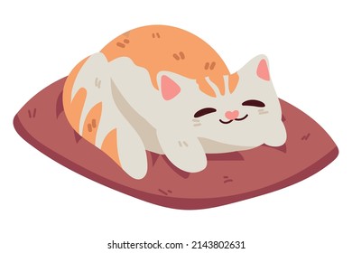 cat on a cushion icon isolated