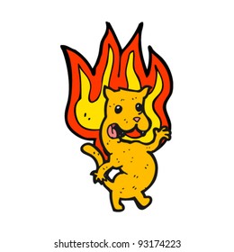 cat on fire cartoon