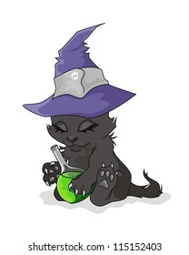 Cat on a Halloween
