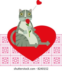 cat on heart
