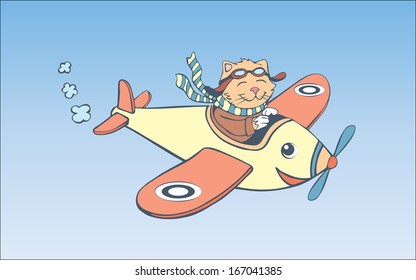 Cat on a plane