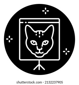 Cat On The Poster Flat Icon Isolated On White Background