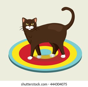 Cat on a rug vector