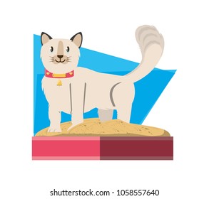 cat on sandbox icon