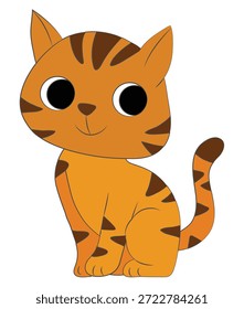 Un gato en la Ilustración vectorial sonriente