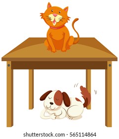 Cat Under Table Images Stock Photos Vectors Shutterstock