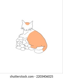 gato en la parte superior del vector de limones