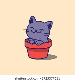 Katze auf oberer Vektorgrafik