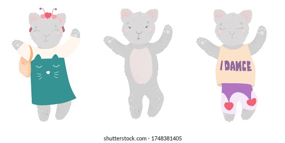Gato de fondo blanco, divertido personaje de caricatura. Creador de caracteres.