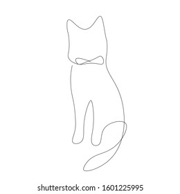Cat on white background, vector illustration