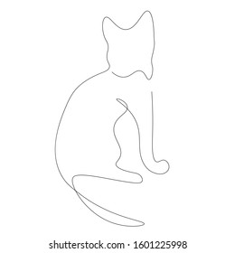Cat on white background, vector illustration