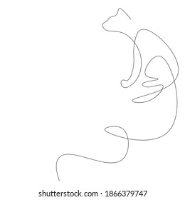 Cat on white background. Vector illustration