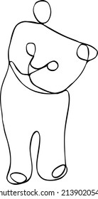 Cat one line drawing art. Editable stroke vector illustration of domestic animal for logo or decoration.