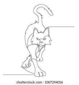 Cat one line drawing, continuous line.
