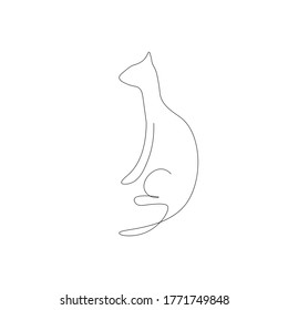 Katze eine Zeilenzeichnung. Vektorgrafik