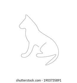 Cat one line drawing, vector illustration