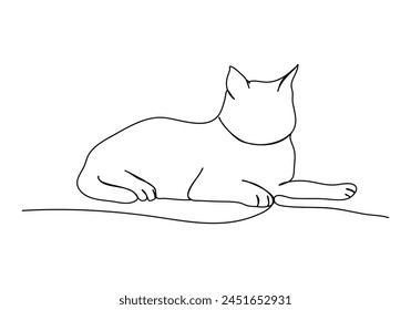 Cat. One line drawing vector illustration.