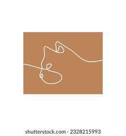 Cat Oneline Continuous Single Line Art Vector