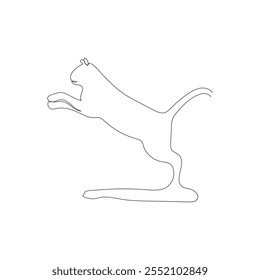  Gato de una línea de dibujo de arte. Abstractas logotipo de mascota. Ilustración vectorial