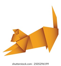 Cat origami. Abstract cat origami logo design. Animal origami. Paper origami. Vector illustration