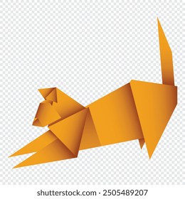 Cat origami. Abstract cat origami logo design. Animal origami. Paper origami. Vector illustration