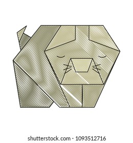 cat origami paper icon