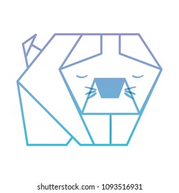 cat origami paper icon