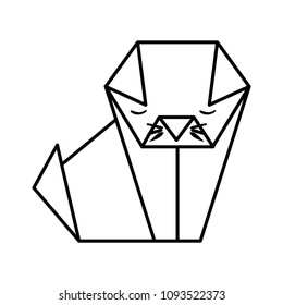 cat origami paper icon