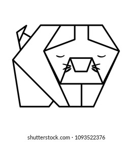 cat origami paper icon