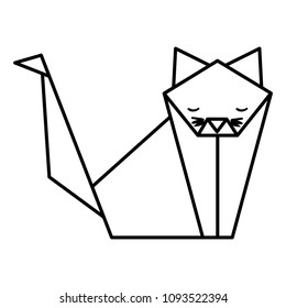 cat origami paper icon