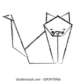 cat origami paper icon