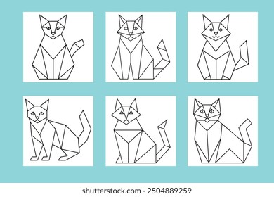 cat, origami style vector Vector illustration  