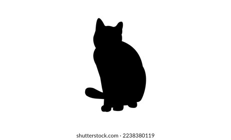 cat  original high quality black silhouette front