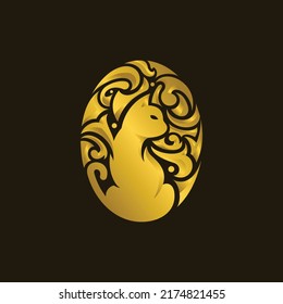 Diseño de logotipo creativo de adornos de gato