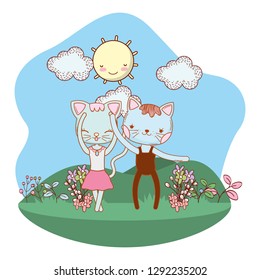 cat outdoors cartoon
