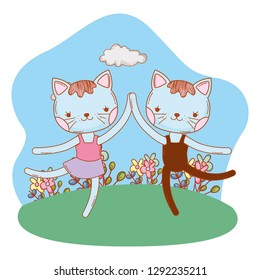 cat outdoors cartoon